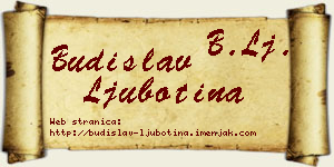 Budislav Ljubotina vizit kartica